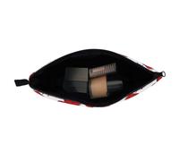 Organizador de maquillaje con patrón floral, elegante y práctico, bolsa de almacenamiento para solución de maquillaje, bolsa de maquillaje grande, Black