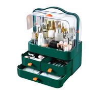 Organizador de maquillaje con suficiente espacio para almacenar varios accesorios cosméticos para entusiastas de la belleza y artistas de maquillaje, Verde, XL