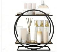 Organizador de maquillaje de 2 niveles, estante de almacenamiento de cosméticos, encimera de baño de escritorio, soporte de exhibición de acrílico, organizador de artículos de tocador de cosméticos