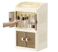Organizador de maquillaje de 3 niveles - Organizador apilable para cosméticos, cuidado de la piel, perfume, perfecto para baño, tocador, escritorio, dormitorio, hogar, cocina, esquina, mujeres, niñas