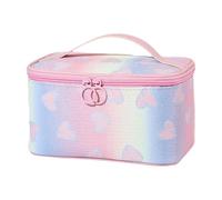 Organizador de maquillaje de gran capacidad, bolsa impermeable con cierre de cremallera, patrón de corazón, bolsa de cosméticos de viaje, soporte de almacenamiento de pinceles, A, XXX-Small