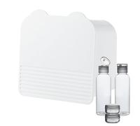 Organizador de maquillaje de pared | para almacenar pañuelos sanitarios para baño, organizador de doble rejilla abatible para montaje en pared con tapa a prueba de polvo para bolas de algodón, hi