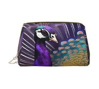 Organizador de maquillaje de pavo real morado, bolsa de aseo para viajes, para cosméticos, cuidado de la piel, accesorios, White, Talla única, Neceser
