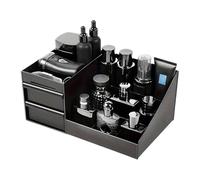 Organizador de maquillaje de tocador - Almacenamiento de joyas cosméticas, organizador para cuarto de baño, tocador y oficina, - Plan de baño, oficina, perfume y cuidado facial, Negro , Se référer au
