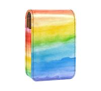Organizador de Maquillaje,Estuche de lápiz Labial de Maquillaje para Mini Bolsa de cosméticos,Arco Iris de Rayas de Colores de Arte Abstracto