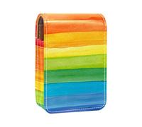 Organizador de Maquillaje,Estuche de lápiz Labial de Maquillaje para Mini Bolsa de cosméticos,Arco Iris de Rayas de Colores de Arte Abstracto