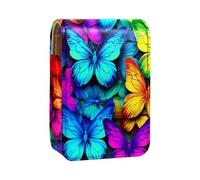 Organizador de Maquillaje,Estuche de lápiz Labial de Maquillaje para Mini Bolsa de cosméticos,Arco Iris de Colores Mariposa