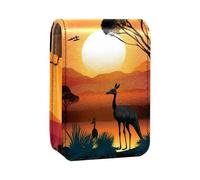 Organizador de Maquillaje,Estuche de lápiz Labial de Maquillaje para Mini Bolsa de cosméticos,Australia Atardecer Canguro Avestruz