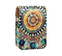 Organizador de Maquillaje,Estuche de lápiz Labial de Maquillaje para Mini Bolsa de cosméticos,Boho Mandalas Floral Vintage