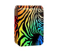 Organizador de Maquillaje,Estuche de lápiz Labial de Maquillaje para Mini Bolsa de cosméticos,Colorido Arco Iris de Cebra