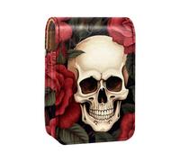 Organizador de Maquillaje,Estuche de lápiz Labial de Maquillaje para Mini Bolsa de cosméticos,Colorida Planta Flor Arte Rosa Ilustración