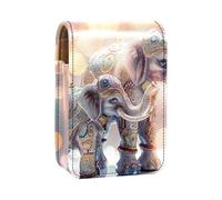 Organizador de Maquillaje,Estuche de lápiz Labial de Maquillaje para Mini Bolsa de cosméticos,Elefante Indio de Estilo étnico