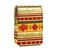 Organizador de Maquillaje,Estuche de lápiz Labial de Maquillaje para Mini Bolsa de cosméticos,Rayas de Banner de Estilo Boho Antiguo