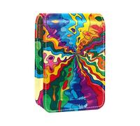 Organizador de Maquillaje,Estuche de lápiz Labial de Maquillaje para Mini Bolsa de cosméticos,Remolino Colorido del Arco Iris de la Imagen