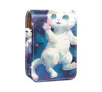 Organizador de Maquillaje,Estuche de lápiz Labial de Maquillaje para Mini Bolsa de cosméticos,Unicornios Gato Arco Iris Nubes