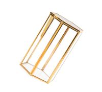 Organizador de Maquillaje Hexagonal Retro Tapa de Latón Dorado