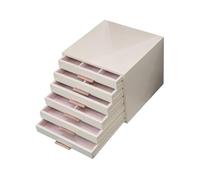 Organizador de maquillaje, joyero de 6 cajones, caja de almacenamiento for cosméticos, anillos, pendientes, collares, pulseras, lápiz labial, reloj, caja de almacenamiento con flocado incorporado, est