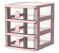 Organizador de Maquillaje Kawaii con cajón, portalápices Kawaii de 3, Organizador de papelería Visible para Oficina, Escuela y hogar