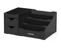 Organizador de maquillaje plástico negro 2 cajones