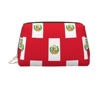 Organizador de maquillaje portátil para mujer, diseño de bandera de Perú, Gold, Talla única, Neceser