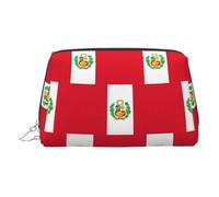 Organizador de maquillaje portátil para mujer, diseño de bandera de Perú, Silver, Talla única, Neceser