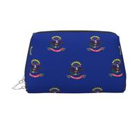 Organizador de maquillaje portátil para mujer, diseño de bandera del estado de Dakota del Norte, Silver, Talla única, Neceser