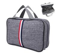 Organizador de maquillaje portátil para viajes, neceser plegable e impermeable con gancho para colgar, bolsa de almacenamiento ligera y duradera