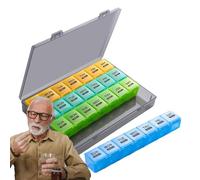 Organizador de medicamentos: almohada mensual 28 días, caja de almacenamiento segura | Pillet Planner, compartimentos diarios, estuche portátil para viajes, separación de dosis y facilidad