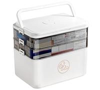 Organizador de medicamentos, extra grande de 3 niveles, pastillero XXL para almacenamiento de 7 días, organizador de píldoras 3 veces al día con etiquetas, ventana transparente, apto para viajes