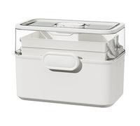 Organizador de medicamentos - Organizador de botiquín para el hogar, extraíble, contenedor de herramientas de 3 niveles con bandeja para hombres de familia, kit de de almacenamiento para farmacia