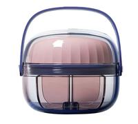 Organizador de medicamentos portátil, dispensador de tabletas giratorio, caja de vitaminas para viaje, Material de PC, diseño seguro a prueba de humedad, fácil de llevar (Rosa 6,2x5,3cm)