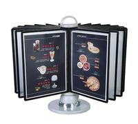 Organizador de mesa de referencia, estante giratorio de exhibición de catálogos, 20 paneles de dos caras, capacidad de 40 hojas, carpeta de exhibición abatible de escritorio, para oficina, laboratorio