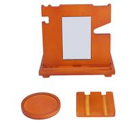 Organizador de mesilla de noche, base de madera para teléfono con espejo y bandejas de almacenamiento. Diseño versátil. Regalos para hombres que