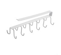 Organizador de metal para debajo del gabinete para cocina y armario, solución de almacenamiento colgante para tazas, utensilios y toallas, marco que soporta cargas pesadas (blanco)