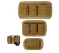 Organizador de Mochila, Bolsa de Caza, Panel Modular de Gancho y Bucle con Bolsas elásticas para revistas EDC Gear, Herramientas, Color marrón, 3 uds.