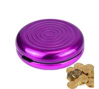 Organizador De Monedas De Carcasa Dura, Organizador De Colección De Monedas, Juego De Dispensador De Monedas De Aluminio, Pequeña Caja De Almacenamiento Redonda para Cambio, Dispensador