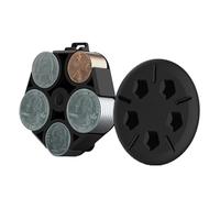 Organizador de monedas pequeño, caja dispensadora de monedas, organizador de monedas rígido con clip extraíble para cinturón para almacenamiento de centavos, níquel, centavos y cuartos