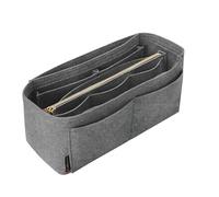 Organizador de monedero, organizador de bolsas para bolso y bolso, bolsa en bolsa, perfecto para Speedy Neverfull y más... gris, delgado mediano