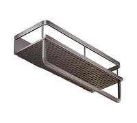 Organizador de montaje en pared para baño, sin agujeros, flotante, resistente a la corrosión, impermeable con barra de toallas, ahorro de espacio para ducha, accesorios de tocador, decoración del