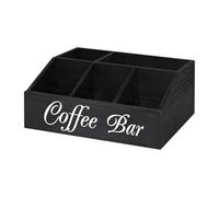 Organizador de mostrador de estación de café,Organizador de accesorios de barra de café | Porta café de madera | Cesta de almacenamiento de soporte para cápsulas de café de madera para oficinas, cafet