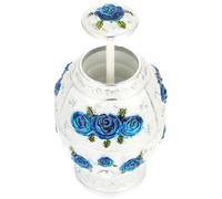 Organizador de palillos de dientes, dispensador cuadrado azul de 11 x 7 x 7 cm para decoración del hogar,