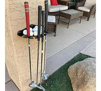 Organizador de palos de golf y expositor de pelotas de golf, estante de exhibición para palos de golf, soporte de pared montado en bastidor, manera perfecta de almacenar y organizar tu equipo de golf