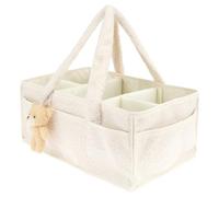 Organizador de pañales para bebé, elegante cesta de almacenamiento para artículos esenciales para recién nacidos y cambio de pañales, regalo para lista de baby shower, 38 x 25,4 x 17,8 cm con