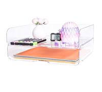 Organizador de papel, bandeja para cartas, organizador de archivos de escritorio apilable, organizador de archivos transparente para escritorio, organizador de oficina para archivos, iPad, carta