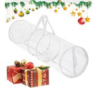 Organizador De Papel De Regalo - Caja Plástica Transparente Para Almacenamiento De Papel De Navidad Con Asa - Bolsas Transparentes Con Asas Para Organizar Decoración En Fiestas Familiares