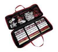 Organizador de Papel de Regalo | Contenedor De Almacenamiento De Navidad | Bolsa Organizadora Para Papel De Regalo Con Bolsillos Internos | Para Celebración Navideña