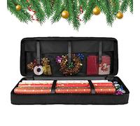 Organizador De Papel De Regalo Navideño: Rollos De 40 Pulgadas, Carrito De Almacenamiento De Gran Capacidad, Bolsillos Transparentes, Lazos Para Cintas, Cinta Para Etiquetas Para Soporte Debajo De La