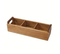 Organizador de paquetes de azúcar de madera, soporte de almacenamiento para bolsas de té, 3 compartimentos, contenedor de almacenamiento dividido con asa para estación de café