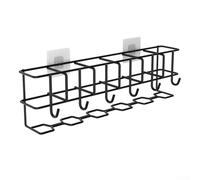 Organizador de paraguas de metal para montaje en pared para paraguas compactos, estándar y de golf con un diseño elegante para el hogar y la oficina (negro)