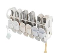 Organizador de pared de acero inoxidable para colgar sobre la puerta | Zapatero pequeño para pared, entrada, dormitorio, lavandería, garaje, espacio estrecho diario